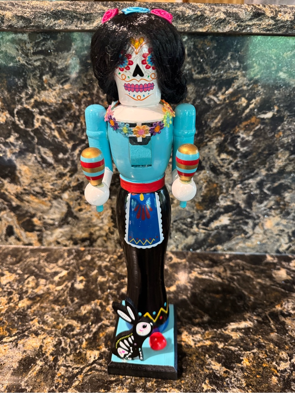 14-inch Mexican Holiday Day of the Dead Sugar Skull Señora Nutcracker statue